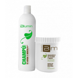 - TAHE - Pack Blumin Té Verde y Menta (champú 1000 ml + mascarilla 700 ml)